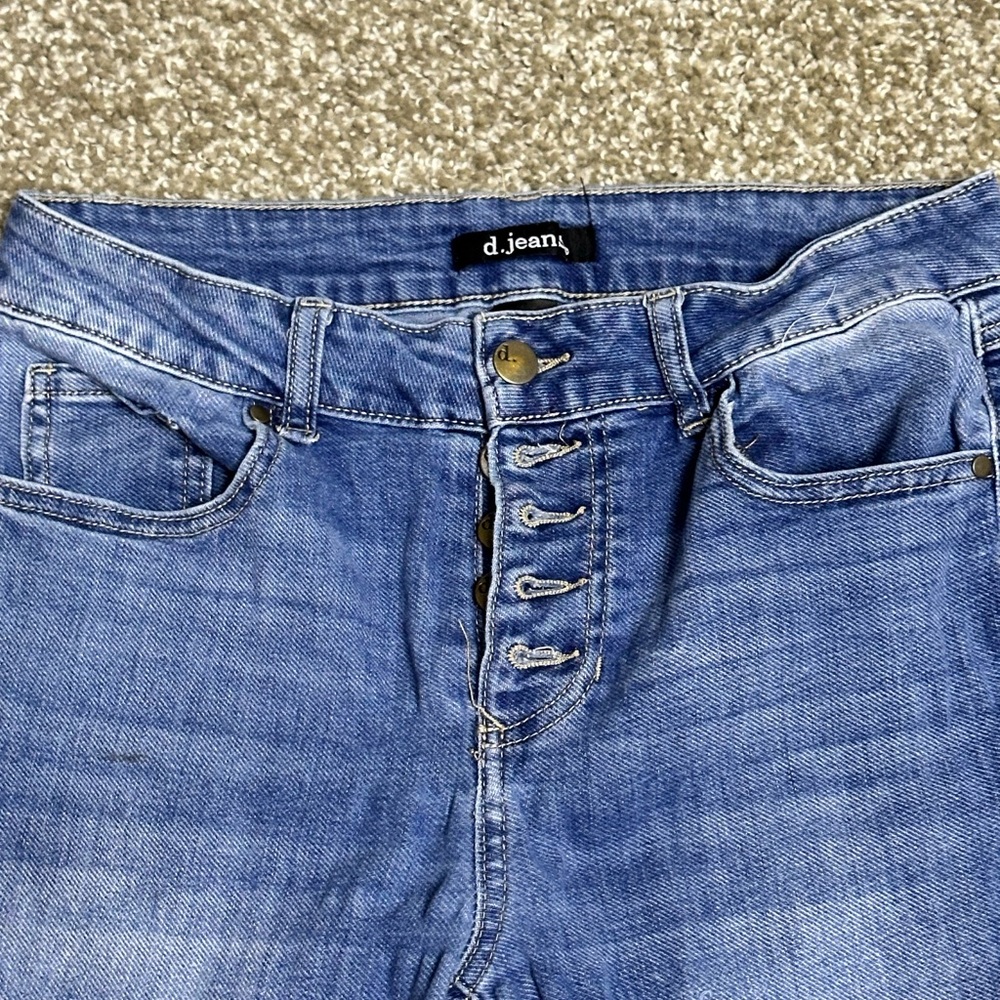 D. Jeans Exposed Button-Fly Denim Jeans Blue High-Rise Women’s Size 8 - Picture 6 of 12